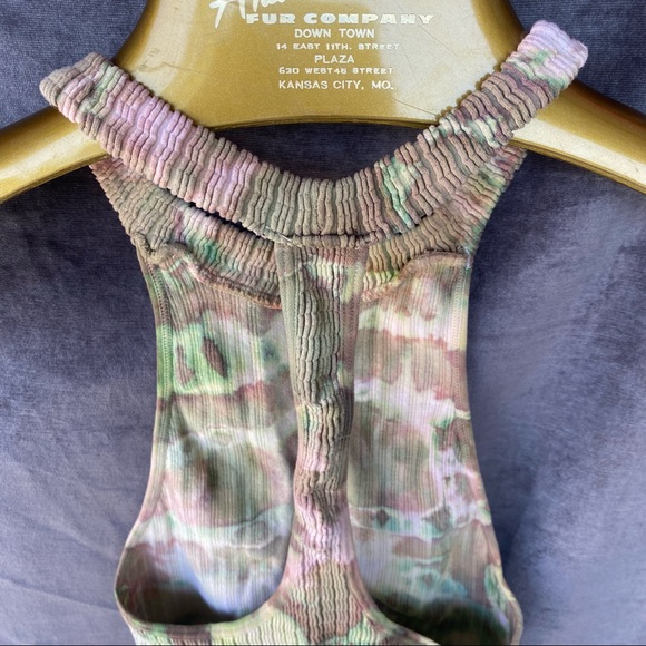 Free People Custom Tie Dye Ribbed Racerback Bralette 🌵xs/s - Picture 4 of 7